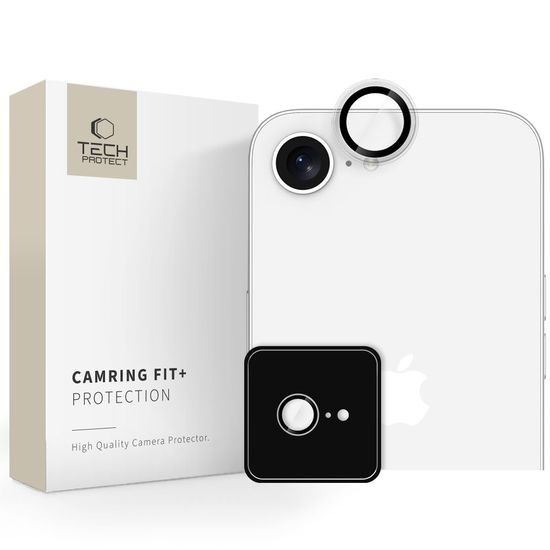 Tech-Protect Camring Fit+, προστατευτικό φακού κάμερας, iPhone 16e, διάφανο