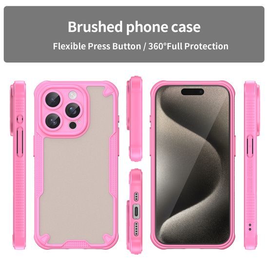 ArmorShield Hybrid Case, iPhone 15 Pro, ροζ