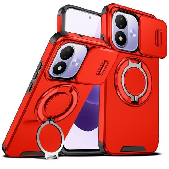 Xiaomi Redmi Note 17 4G / 5G ümbris – Camslide Stand kaamerakaitsega alusega – punane