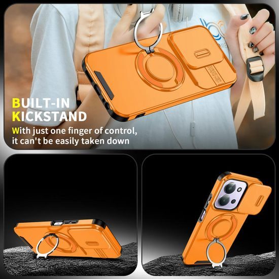 Custodia Camslide Stand, Xiaomi Redmi 15C, arancione