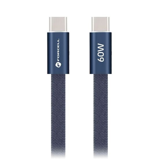 Cablu Forcell F-Energy USB-C - USB-C, QC4.0, PD, 3 A, 60 W, 1,2 m, albastru