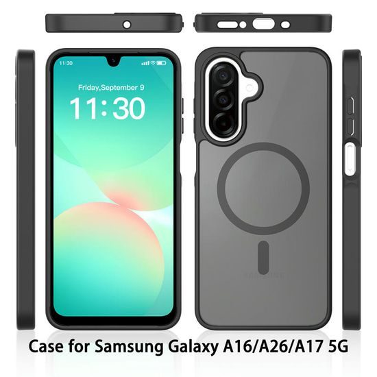 JP MagFit Colour MagSafe θήκη με μαγνήτη N52, Samsung Galaxy A17, μαύρη