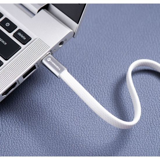 Cablu Forcell F-Energy USB-C - USB-C, QC4.0, PD, 5A, 100W, 1,2 m, alb