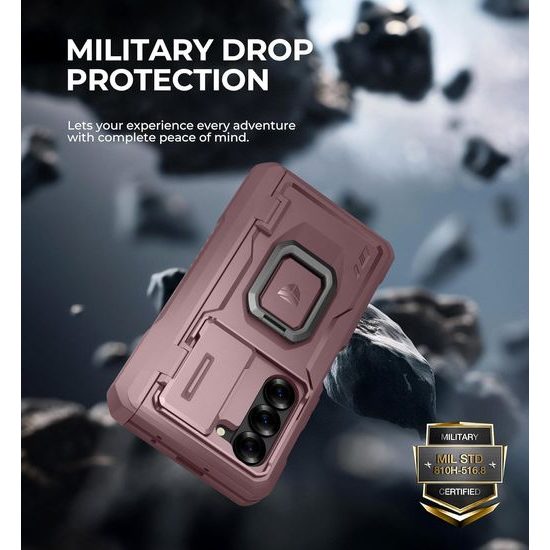 Dexnor 360 Kickstand Camprotector maska Samsung Galaxy Z Fold 6, ružičasta