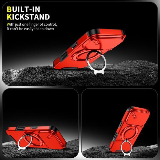 Camslide Stand etui, iPhone 18 Pro, rdeč