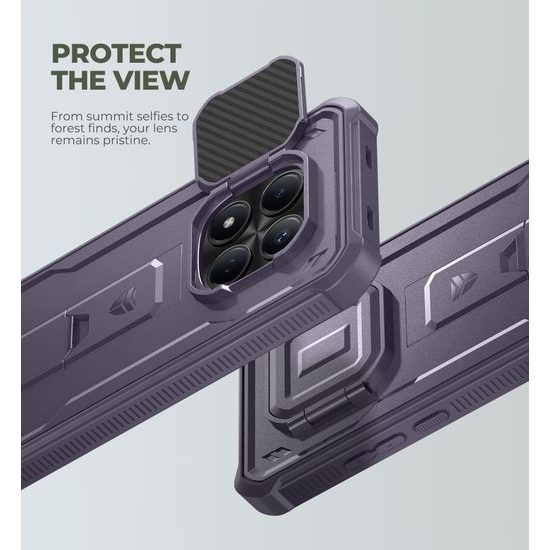 Husa Dexnor 360 Kickstand Camprotector pentru Xiaomi Redmi Note 15 Pro 5G, mov