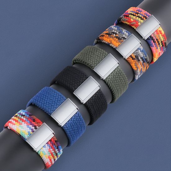 Strap Fabric Armband für Apple Watch 6 / 5 / 4 / 3 / 2 (44 mm / 42 mm) farbig, Design 3