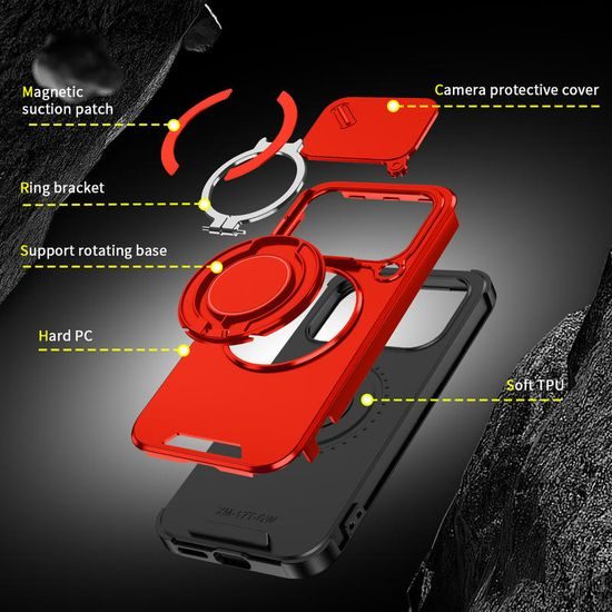 Camslide Stand obal, Xiaomi 17T, červený