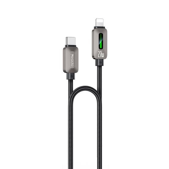 Yesido USB-C – Lightning laidas, 27 W, 3 A, 1,2 m – juoda