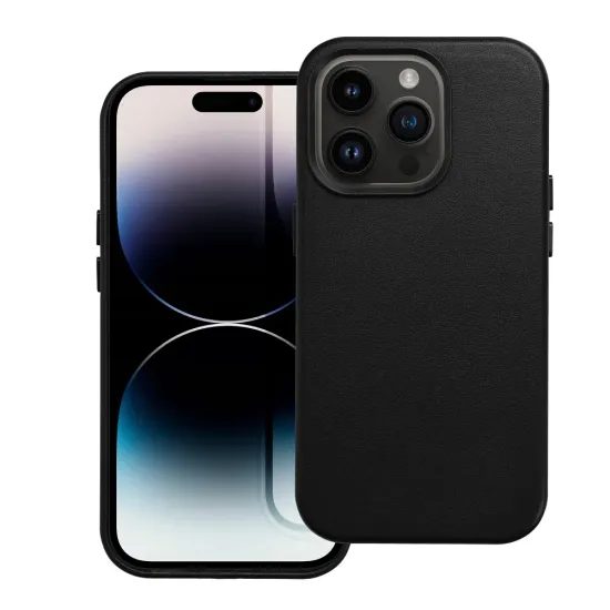 Δερμάτινο κάλυμμα Mag Cover, iPhone 15 Plus, μαύρο