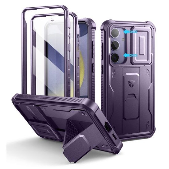Dexnor 360 Kickstand Camprotector Θήκη Samsung Galaxy S24 Plus, Μωβ