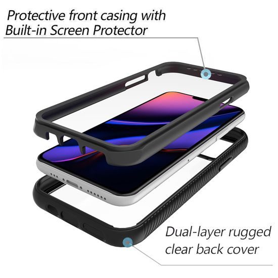 Techsuit Defense360 Pro + Ochranná fólie, iPhone 13 Mini, černý