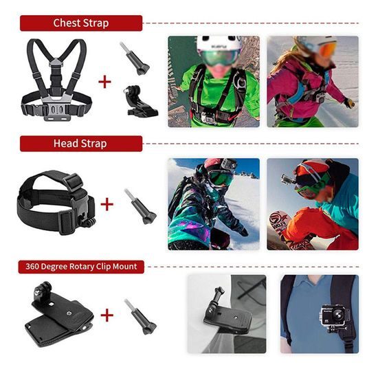 Techsuit Σετ αξεσουάρ CamQuest 15σε1 (SA15) για action camera GoPro