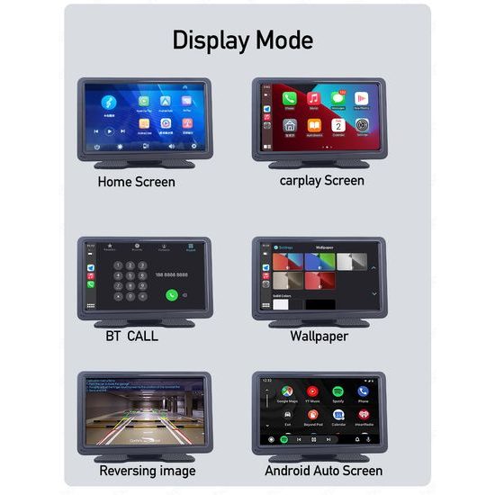 7" CarPlay zaslon za auto s bežičnim Apple CarPlay i Android Auto