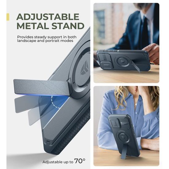 Προστατευτική Θήκη Dexnor MagSafe με Βάση Στήριξης για iPhone 16 Pro Max, Μπλε