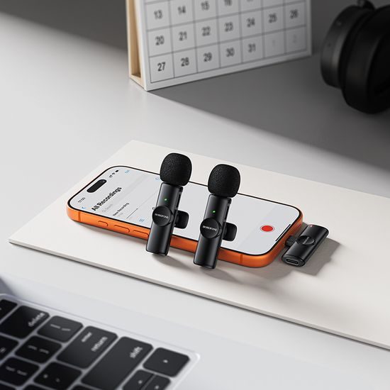 Borofone BFK16A Bezdrátový mikrofon USB-C, 2 kusy, černý