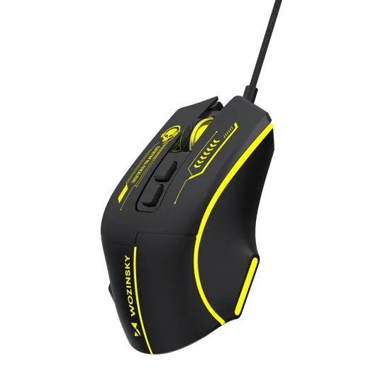 Wozinsky WMGK-1181W Kabelgebundene Optische Gaming Maus für Rechtshänder - 7200 DPI - 7 Tasten - Schwarz / Gelb