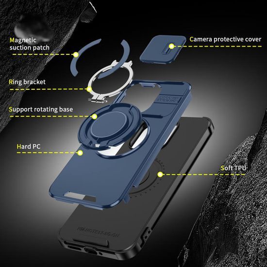 Camslide Stand tok, Xiaomi Redmi Note 17 4G / 5G, kék