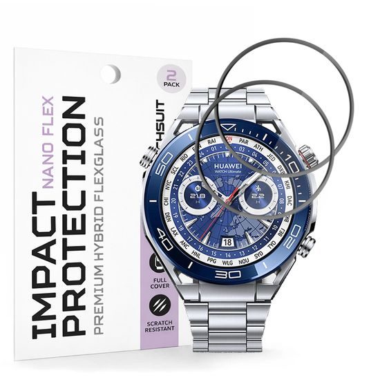 Techsuit Nano Flex, Huawei Watch Ultimate / Ultimate 2, 2 darab, fekete