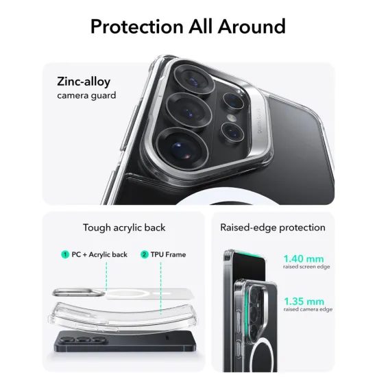 ESR Classic Hybrid Kickstand MagSafe, Samsung Galaxy S26 Ultra, διάφανο