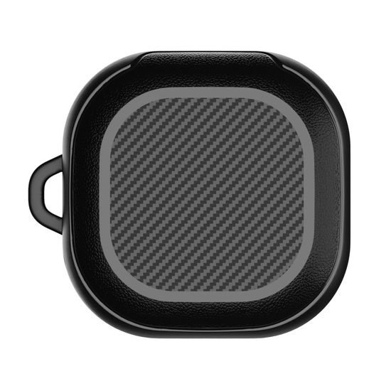 Tech-Protect Rough Carbon Schutzhülle für Samsung Galaxy Buds FE / 2 / 2 Pro / Live / Pro - Stoßfeste Hülle mit Karabiner - Schwarz