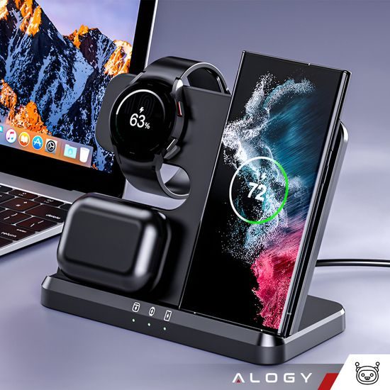 Ασύρματος φορτιστής 3σε1 για Samsung, μαύρος