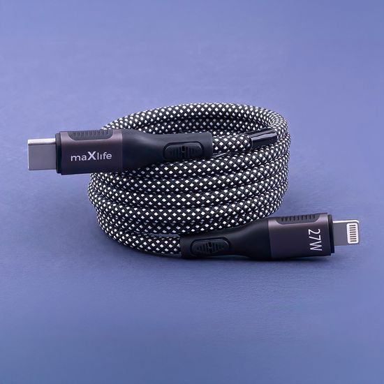 Maxlife magnetický kabel MXUC-11 USB-C - Lightning 1,0 m 27W, černý