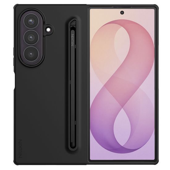 Samsung Galaxy Z Fold 8 Ultra vāciņš – Nillkin Flex Pure Fold Pen Slot ar stylus turētāju – melns