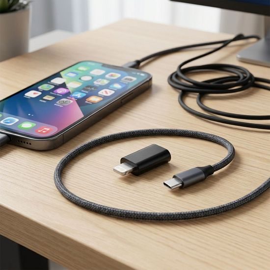 Adaptor BlueStar USB-C - Lightning, negru