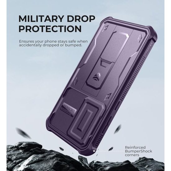 Dexnor 360 Kickstand Camprotector obal Samsung Galaxy S24 FE, fialový