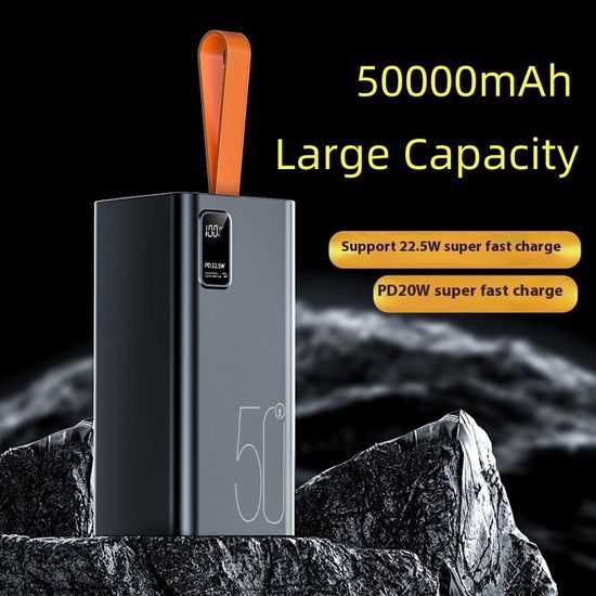 Powerbank 50000mAh, PD 22,5W, QC3.0, μαύρο