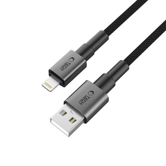 Tech-Protect UltraBoost DNA kábel Lightning, 15W/2,4A, 1m, sivý