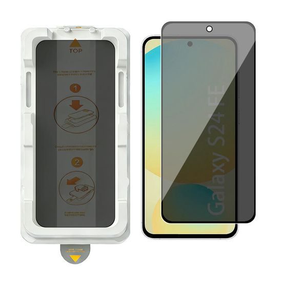 Wency Magic Box Privacy 5D Σκληρυμένο Γυαλί με Εύκολη Εφαρμογή, Samsung Galaxy S24 FE, Μαύρο