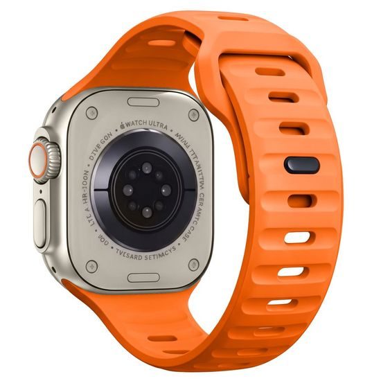 Tech-Protect Silicone Line rem til Apple Watch 8 / 9 / 10 / 11 / 12 / SE / Ultra (44 / 45 / 46 / 49 mm) - Orange