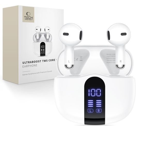 Tech-Protect Ultraboost TWS Ακουστικά Core G2, λευκά