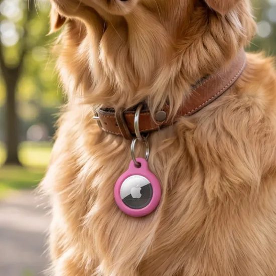 Tech-Protect Rough Anhänger für Apple AirTag 1 / 2 - Schutzhülle mit Karabiner - Rosa