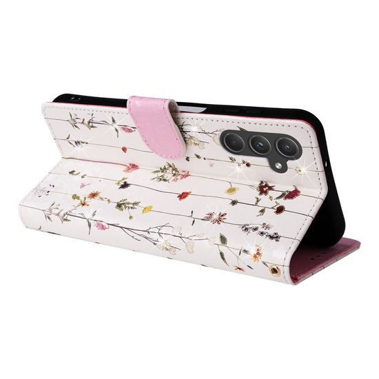 Μαγνητική Θήκη, Samsung Galaxy A55, λουλούδια λιβαδιού