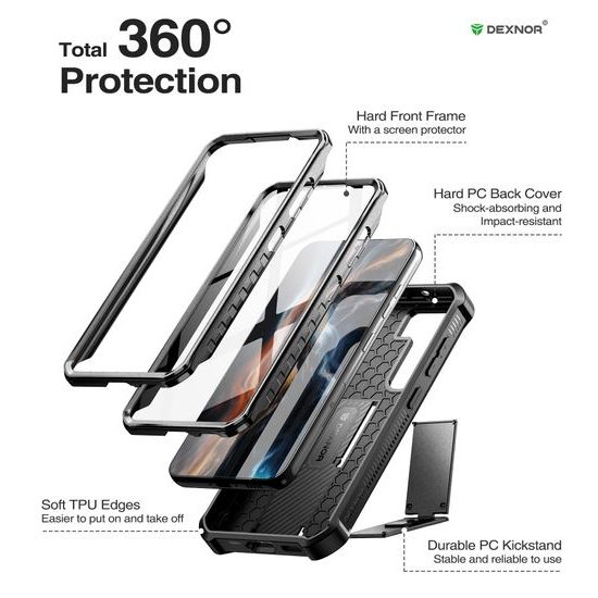 Dexnor 360 Kickstand Θήκη Samsung Galaxy S23 Plus, Μαύρη