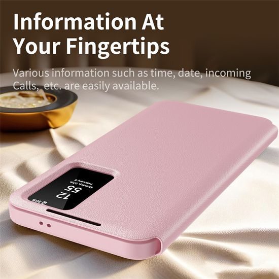 Techsuit SmartView Schutzhülle für Samsung Galaxy S26 Ultra - Flip Case mit Smart View Fenster - Rosa