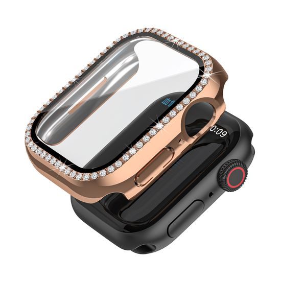 JP Watch etui Diamond, Apple Watch 7 / 8 / 9, 45 mm, rožnato zlato
