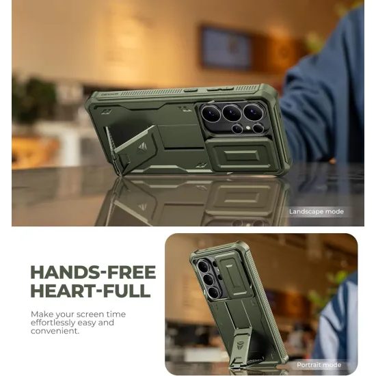 Dexnor 360 Kickstand Camprotector etui Samsung Galaxy S26 Ultra, zielone