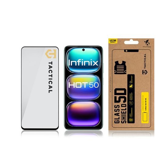 Tactical Glass Shield 5D προστατευτικό οθόνης για Infinix Hot 50 4G, μαύρο