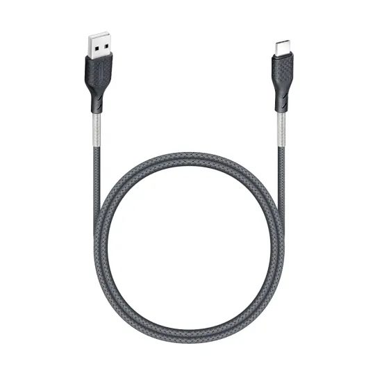 Forcell Carbon kabel, USB - USB-C, QC3.0, 3A, CB-02B, černý, 1 metr