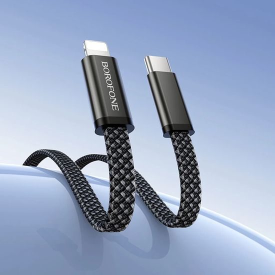 Borofone Peace (BX124) USB-C auf Lightning Ladekabel - Schnellladekabel 30 W Power Delivery - 1 m - Schwarz