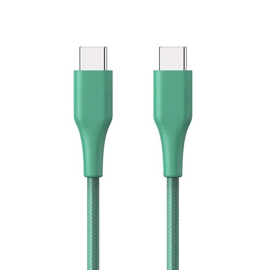 ER POWER Ανθεκτικό πλεκτό καλώδιο USB-C - USB-C, 1,2 m, πράσινο