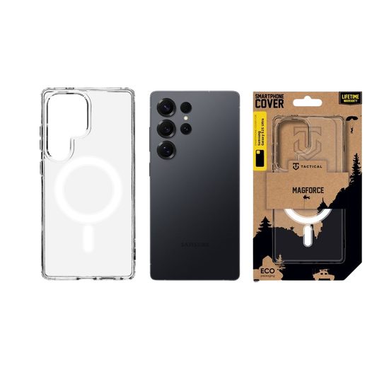 Samsung Galaxy S25 Ultra Hoesje - Tactical MagForce - MagSafe geschikt - Transparant (Anti-geel)