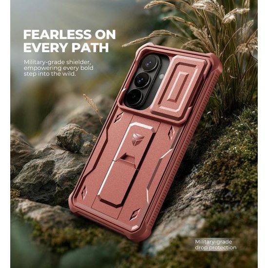 Custodia Dexnor 360 Kickstand Camprotector per Samsung Galaxy S26, bordeaux