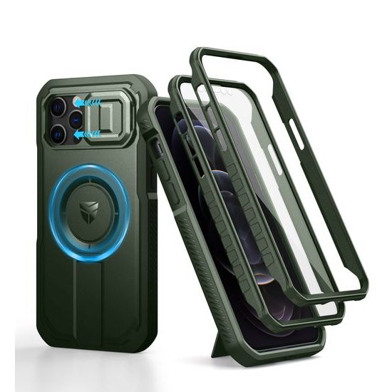 Dexnor MagSafe 360 Βάση Στήριξης Προστατευτική Θήκη iPhone 12 / 12 Pro, πράσινη