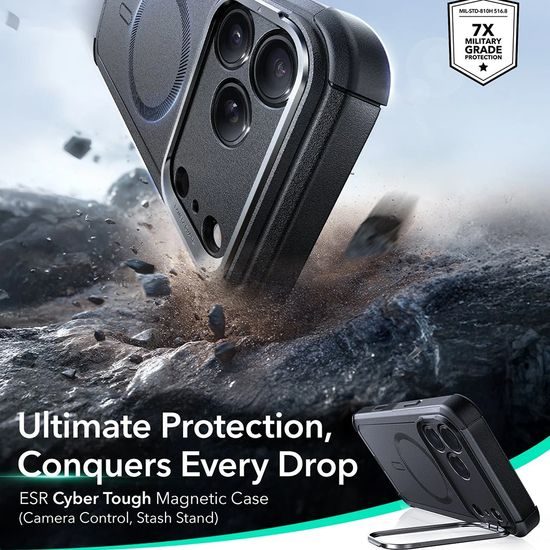 Θήκη ESR Cyber Armor Kickstand, iPhone 17 Pro, μαύρη