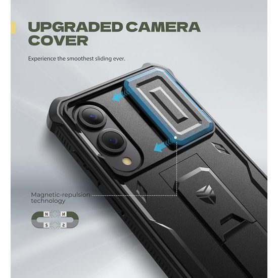 Dexnor 360 Kickstand Camprotector obal Samsung Galaxy S25 Edge, černý